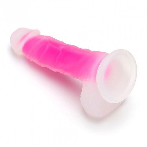 Ярко-розовый фаллоимитатор-реалистик So Divine Glorious Real skin feel pink dildo - 19 см.