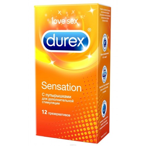 Презервативы с точечной структурой Durex Sensation - 12 шт.