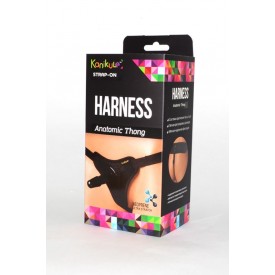 Чёрные трусики с плугом Kanikule Strap-on Harness Anatomic Thong